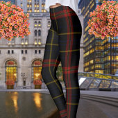 Double Black Red Yellow Giant Tartan Pset Leggings