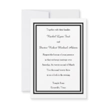 Double Black Trim - 3x5 Wedding Invitation
