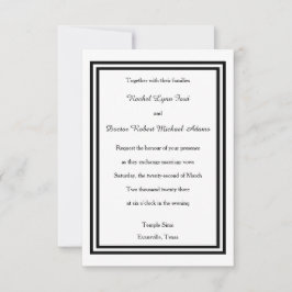 Double Black Trim - 3x5 Wedding Invitation Kaart