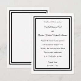 Double Black Trim - 3x5 Wedding Invitation Kaart