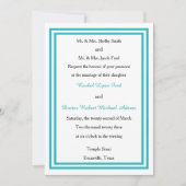 Double Blauwgroen Trim - 5x7Wedding Invitation Kaart (Voorkant)