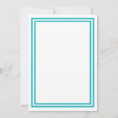 Double Blauwgroen Trim - 5x7Wedding Invitation Kaart (Achterkant)