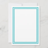 Double Blauwgroen Trim - 5x7Wedding Invitation Kaart (Achterkant)