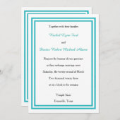 Double Blauwgroen Trim - 5x7Wedding Invitation Kaart (Voorkant / Achterkant)