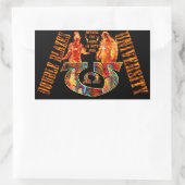 Double Blazes University Rechthoekige Sticker (Tas)