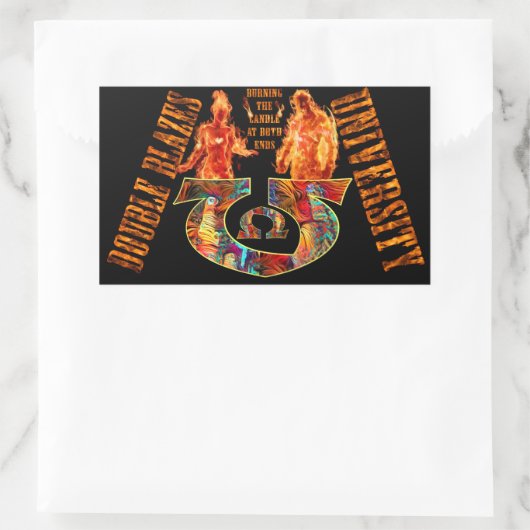 Double Blazes University Rechthoekige Sticker (Tas)
