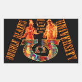 Double Blazes University Rechthoekige Sticker (Voorkant)