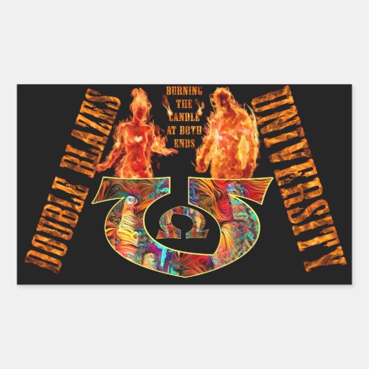 Double Blazes University Rechthoekige Sticker (Voorkant)