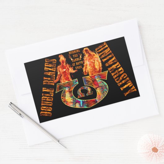 Double Blazes University Rechthoekige Sticker (Envelop)