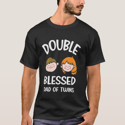 Double Blessed dad of Twins Long Sleeve T-shirt (Voorkant)