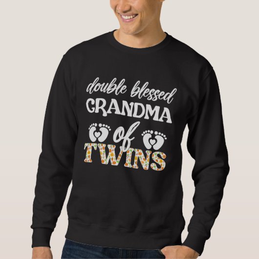 Double Blessed Grandma Of Twins Twin Grandma Trui (Voorkant)