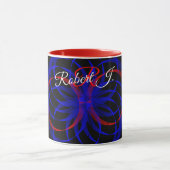 Double Blueberry Color Geometric Coffee Mug Mok (Midden)