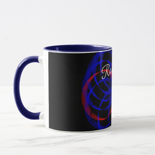 Double Blueberry Color Geometric Coffee Mug Mok (Links)