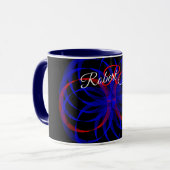 Double Blueberry Color Geometric Coffee Mug Mok (Voorkant links)