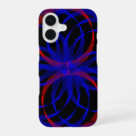 Double Blueberry Color Geometric iPhone 16 Case Hoesje