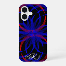 Double Blueberry Color Geometric iPhone 16 Case iPhone 16 Hoesje