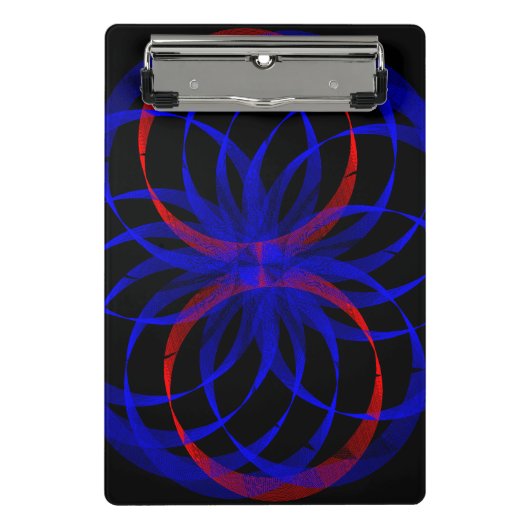 Double Blueberry Color Geometric Mini Clipboard Klembord (Voorkant)