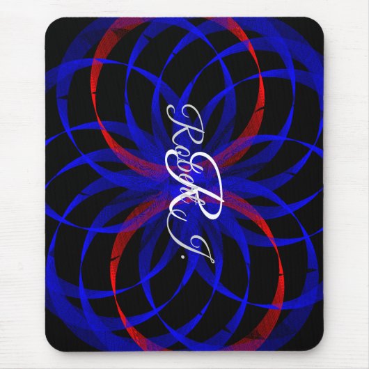 Double Blueberry Color Geometric Mouse Pad Muismat (Voorkant)