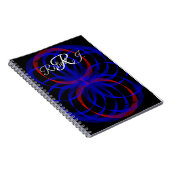 Double Blueberry Color Geometric Spiral Notebook Notitieboek (Rechterzijde)