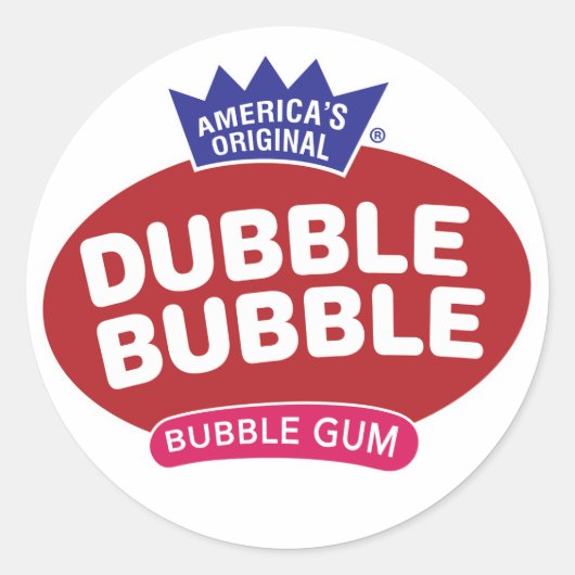 Double Bubble Bubble gum logo Ronde Sticker (Voorkant)
