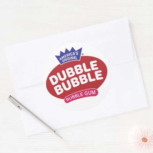 Double Bubble Bubble gum logo Ronde Sticker (Envelop)