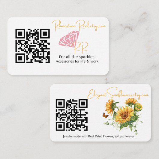 Double business card visitekaartje (Voorkant / Achterkant)