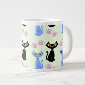 Double Cat Pattern Grote Koffiekop (Voorkant rechts)