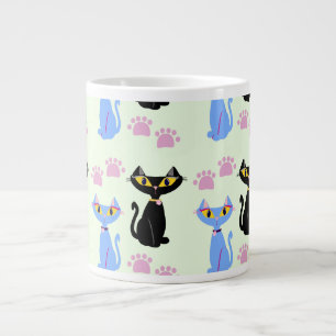 Double Cat Pattern Grote Koffiekop