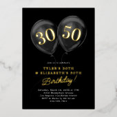 Double Celebration Joint Birthday Party Folie Uitnodiging (Voorkant)