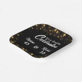 Double Celebration Joint Verjaardag Goud Zwart Papieren Bordje (Gebogen)