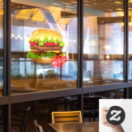 Double Cheeseburger Best Seller Burger Advertentie Raamsticker