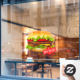 Double Cheeseburger Best Seller Burger Advertentie Raamsticker