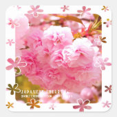 Double Cherry Blossom: Sato-zakura Vierkante Sticker (Voorkant)