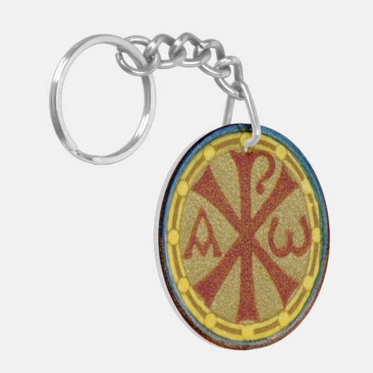 Double Chi Rho / Alpha Omega Medallion van SNV 36 Sleutelhanger (Voorkant Links)