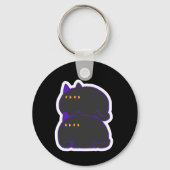 Double Chonky Black Cat Keychain (Voorkant)