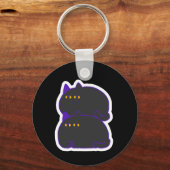 Double Chonky Black Cat Keychain (Voorkant)