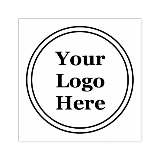 Double Circle Border Voeg hier uw Logo toe Rubberstempel (Afrduk)