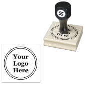 Double Circle Border Voeg hier uw Logo toe Rubberstempel (Gestempeld)