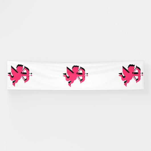Double Cupid Valentijnsdag 2.5x12 Vinyl Spandoek (Horizontaal)