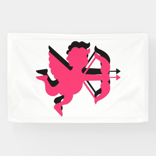Double Cupid Valentijnsdag 2.5x4 Vinyl Spandoek (Horizontaal)