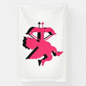 Double Cupid Valentijnsdag 2.5x4 Vinyl Spandoek (Verticaal)