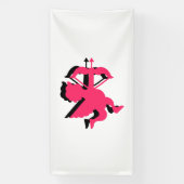 Double Cupid Valentijnsdag 4x8 Vinyl Spandoek (Verticaal)