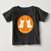 Double Cute Dog Chinese New Year Black Baby T (Voorkant)