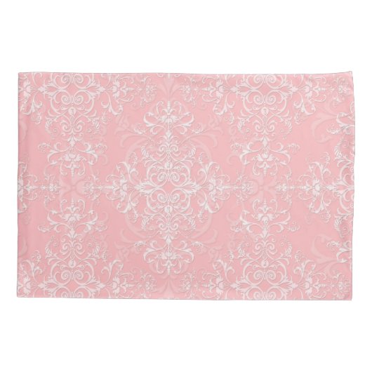 Double Damask Bleek Princess Pink Kussensloop (Achterkant-Links)