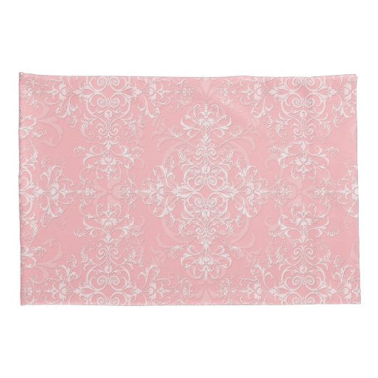 Double Damask Bleek Princess Pink Kussensloop (Achterkant-Rechts)