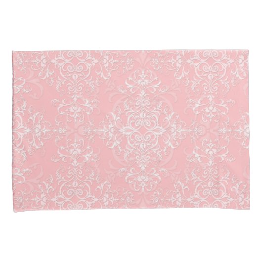 Double Damask Bleek Princess Pink Kussensloop (Voorkant-Rechts)