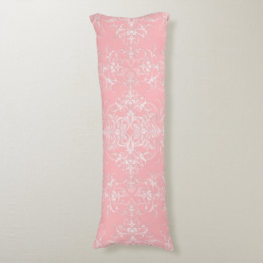 Double Damask Bleek Princess Pink Lichaamskussen (Voorkant Verticaal)