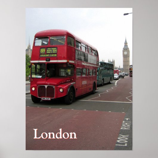 Double-decker Bus London Poster (Voorkant)