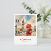 Double-Decker Rijden door Big Ben - Londen, Engela Briefkaart (Staand voorkant)