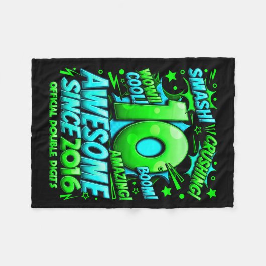 Double Digits 10 Year Old Boys 10th Birthday Boy  Fleece Deken (Voorkant (Horizontaal))